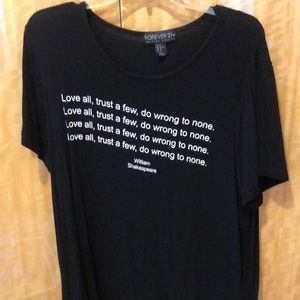 Basic tee with Shakespeare quote